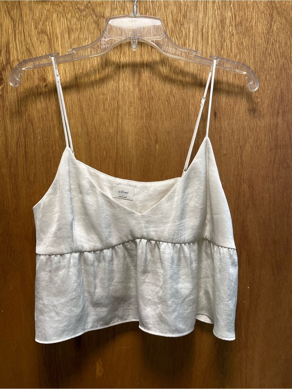 Wilfred White silky-Blend Spaghetti Strap Cropped Camisole